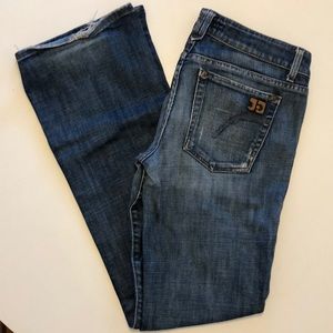 Distressed Joe’s Jeans, low rise, flare